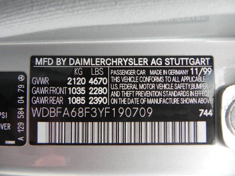 2000 Mercedes-Benz SL-Class SL 500