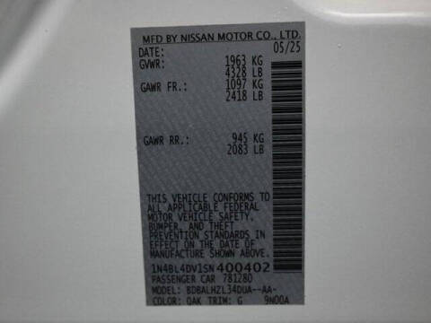 2025 Nissan Altima 2.5 SV