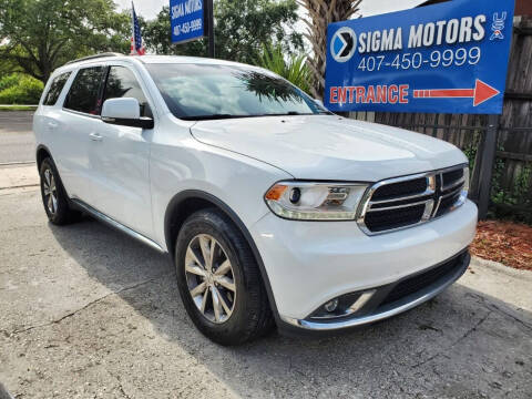 2016 Dodge Durango for sale at SIGMA MOTORS USA in Orlando FL