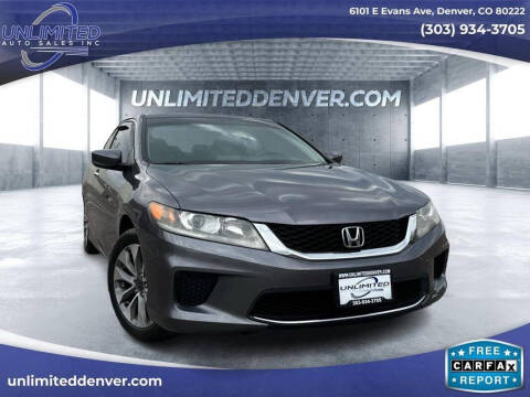 2014 Honda Accord for sale at Unlimited Auto Sales in Denver CO