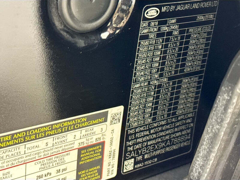 2019 Land Rover Range Rover Velar P250 S