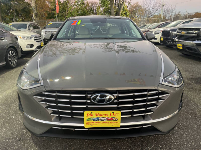 Used 2021 Hyundai Sonata Hybrid Blue with VIN KMHL24JJ4MA018115 for sale in Passaic, NJ