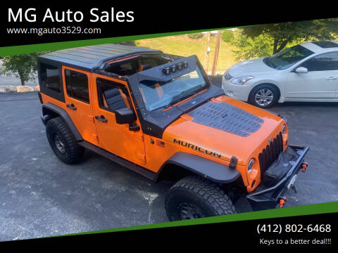 2012 Jeep Wrangler Unlimited for sale at MG Auto Sales in Pittsburgh PA
