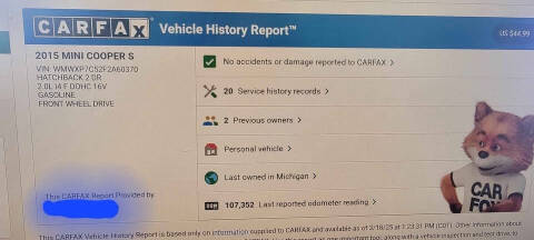 2015 MINI Hardtop 2 Door Cooper S