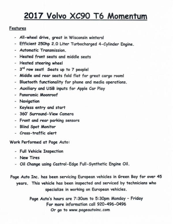 2017 Volvo XC90 T6 Momentum