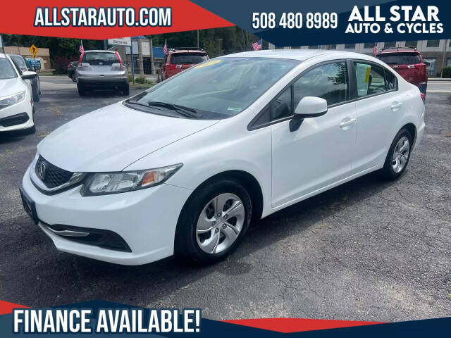 2013 Honda Civic for sale at All Star Auto  Cycles in Marlborough, MA