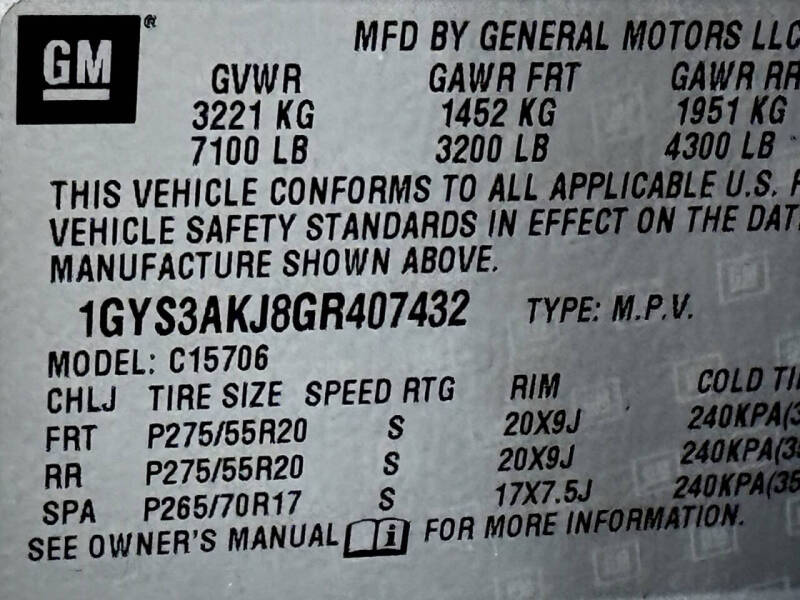 2016 Cadillac Escalade Standard