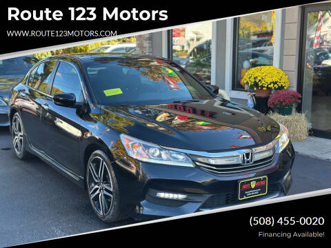 2017 Honda Accord for sale at Route 123 Motors in Norton MA