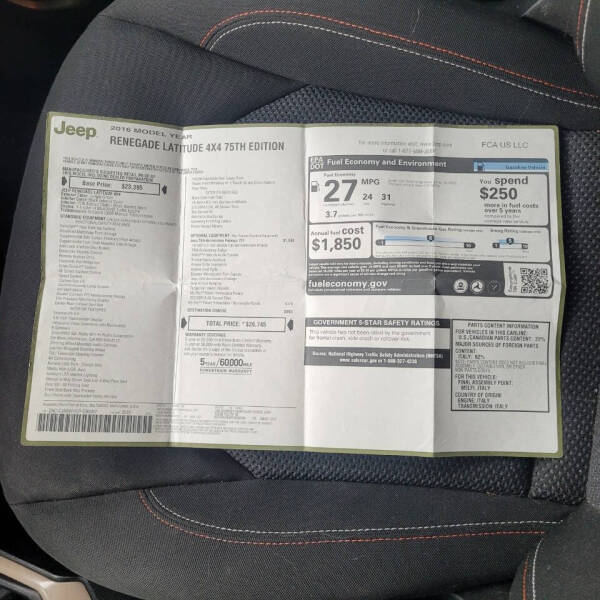 2016 Jeep Renegade Latitude 75th Anniversary