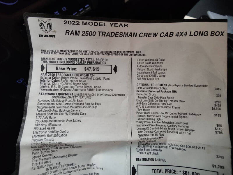 2022 RAM 2500 Tradesman