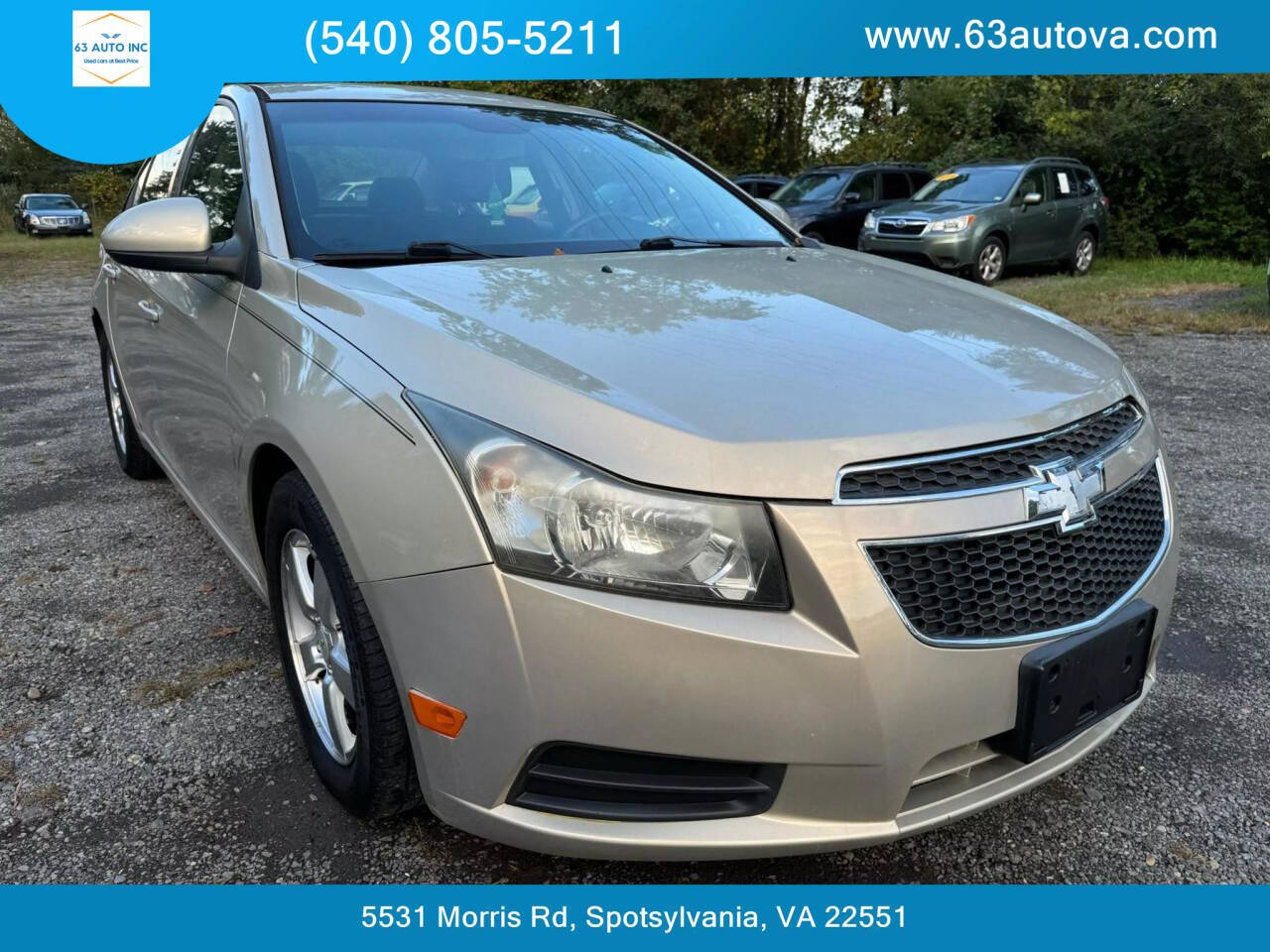 2012 Chevrolet Cruze for sale at 63 Auto Inc in Spotsylvania, VA