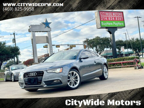 2013 Audi A5 for sale at CityWide Motors in Garland TX