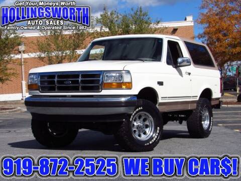 1993 Ford Bronco for sale at Hollingsworth Auto Sales in Raleigh NC
