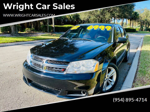 2012 Dodge Avenger for sale at Wright Car Sales in Lake Worth FL