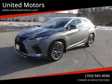 2022 Lexus RX 350 for sale at United Motors in Fredericksburg VA