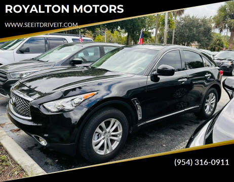 2016 Infiniti QX70 for sale at ROYALTON MOTORS in Plantation FL