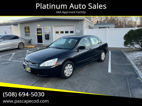 2004 Honda Accord for sale at Platinum Auto Sales in South Yarmouth MA