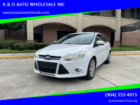 2012 Ford Focus for sale at K & O AUTO WHOLESALE INC in Jacksonville FL