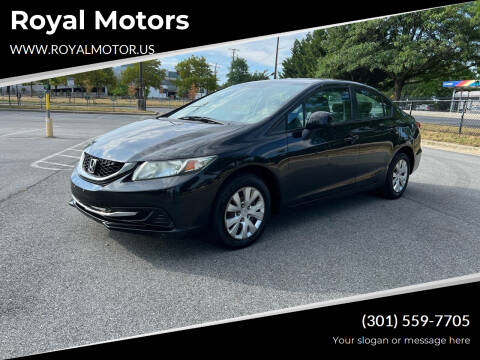 2013 Honda Civic for sale at Royal Motors in Hyattsville MD