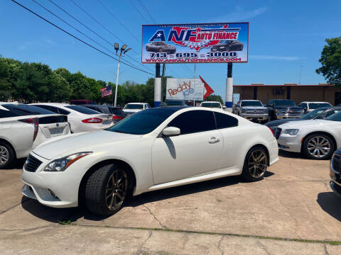 2013 Infiniti G37 Coupe for sale at ANF AUTO FINANCE in Houston TX