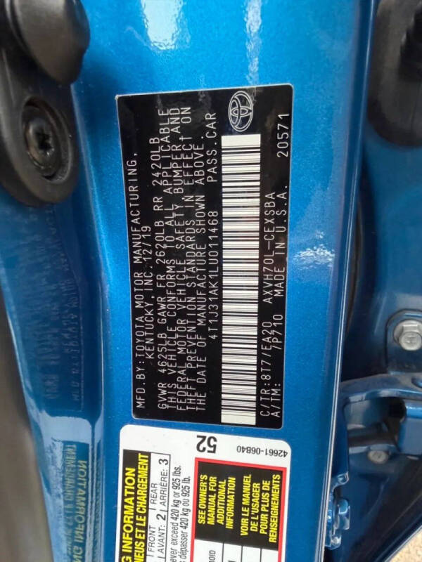 2020 Toyota Camry Hybrid SE