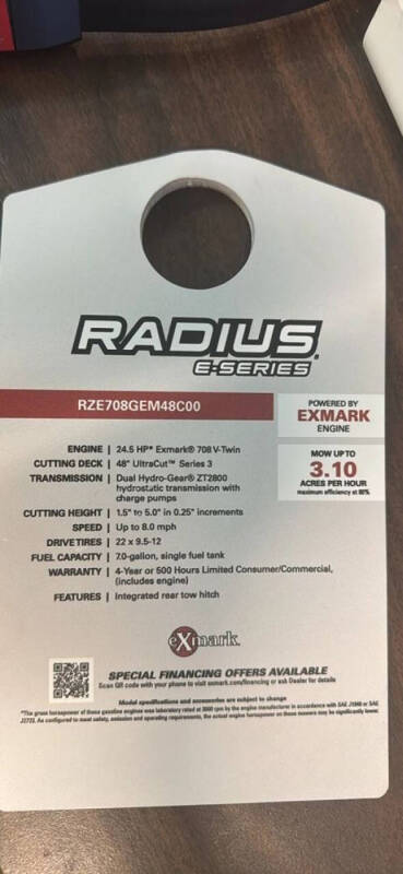 2026 Exmark RADIUS E-SERIES
