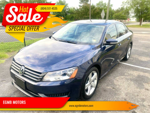 2013 Volkswagen Passat for sale at EGMB MOTORS in Midlothian VA