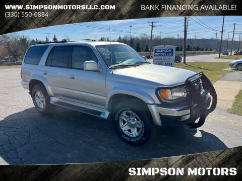 2001 Toyota 4Runner for sale at SIMPSON MOTORS in Youngstown OH