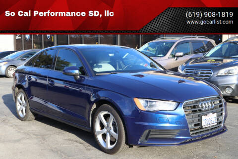 2016 Audi A3 for sale at So Cal Performance SD, llc in San Diego CA