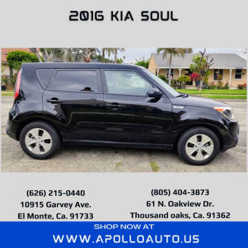 2016 Kia Soul for sale at Apollo Auto El Monte in El Monte CA