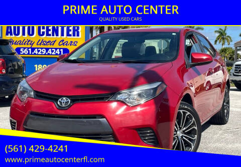 2016 Toyota Corolla for sale at PRIME AUTO CENTER in Palm Springs FL