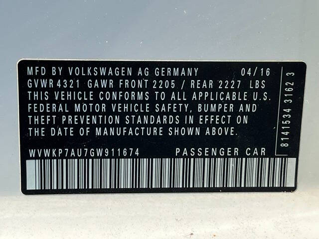 2016 Volkswagen e-Golf SE