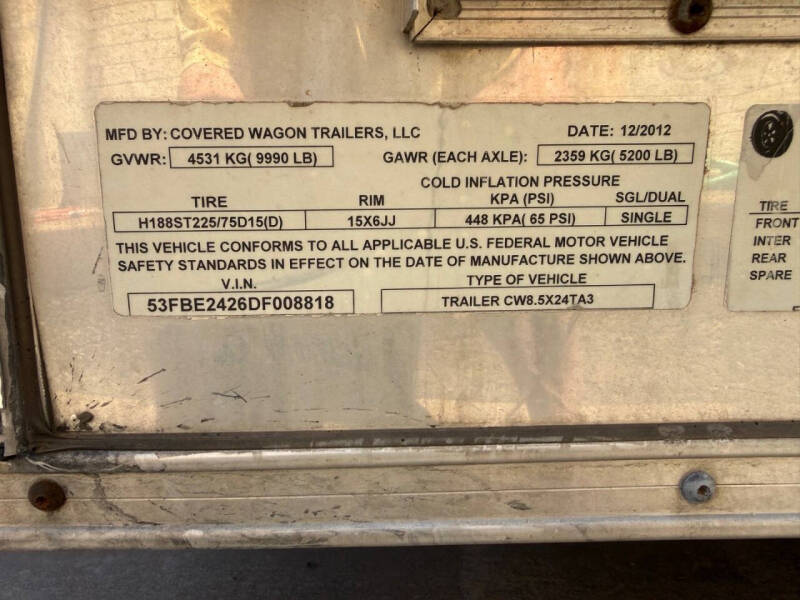 2012 Covered Wagon Trailers  24' enclosed car hauler