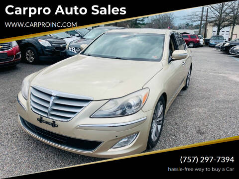 2012 Hyundai Genesis for sale at Carpro Auto Sales in Chesapeake VA