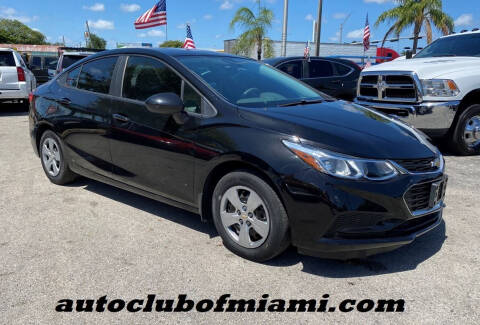 2016 Chevrolet Cruze for sale at AUTO CLUB OF MIAMI, INC in Miami FL