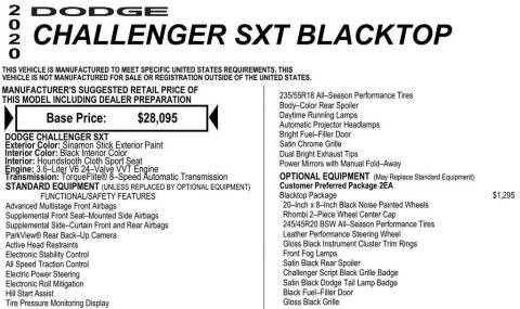 2020 Dodge Challenger SXT