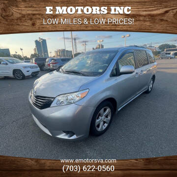 2011 Toyota Sienna for sale at E Motors INC in Vienna VA