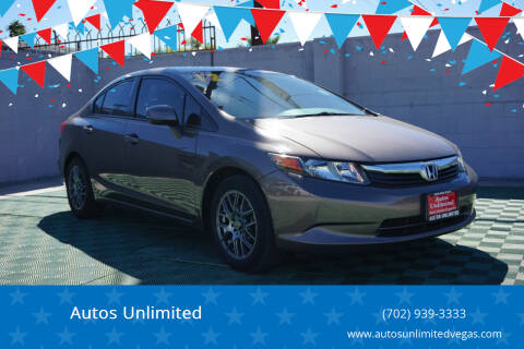 2012 Honda Civic for sale at Autos Unlimited in Las Vegas NV