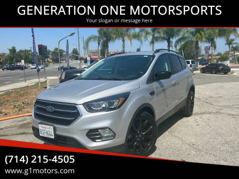 2019 Ford Escape for sale at GENERATION ONE MOTORSPORTS in La Habra CA