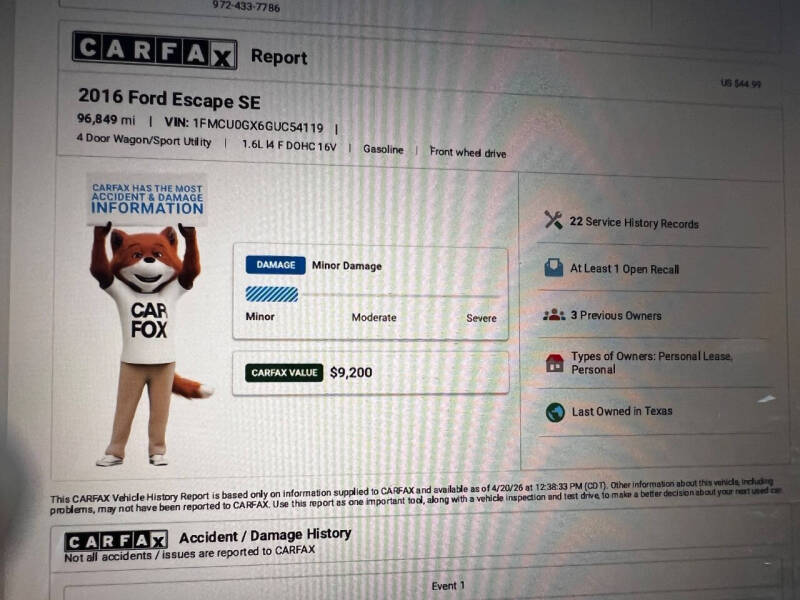 2016 Ford Escape SE