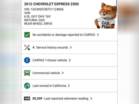 2012 Chevrolet Express 2500