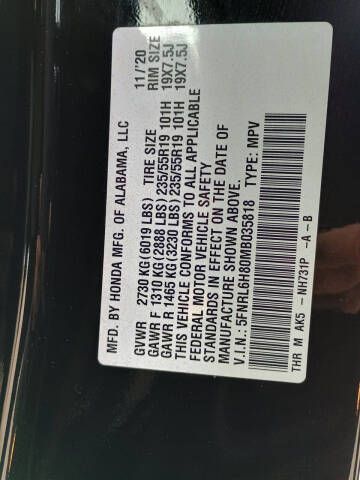 2021 Honda Odyssey Touring