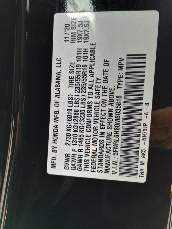 2021 Honda Odyssey Touring