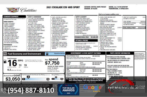 2021 Cadillac Escalade ESV Sport