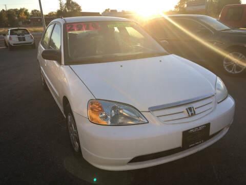 2002 Honda Civic for sale at BELOW BOOK AUTO SALES in Idaho Falls ID
