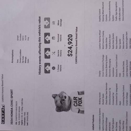 2024 Honda Civic Sport