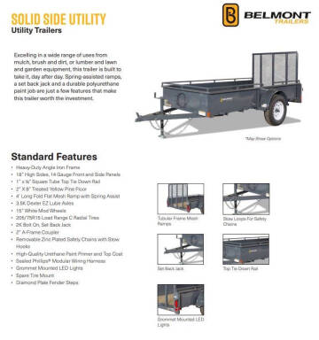 2025 Belmont 5x10 Solid Side 3K Utility