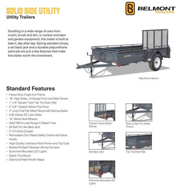 2025 Belmont 5x10 Solid Side 3K Utility