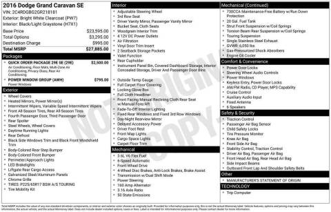 2016 Dodge Grand Caravan SE