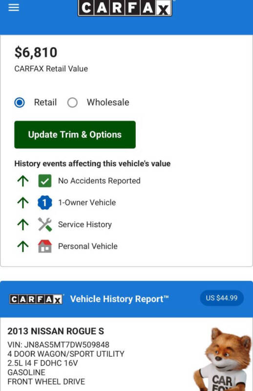 2013 Nissan Rogue SV w/SL Package